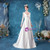 In Stock:Ship in 48 Hours White Satin Appliques V-neck Wedding Dress