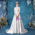 In Stock:Ship in 48 Hours White Satin Lace Appliques Wedding Dress
