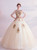 In Stock:Ship in 48 Hours Tulle Gold Appliques Wedding Dress