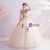 In Stock:Ship in 48 Hours Tulle Gold Appliques Wedding Dress