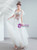 In Stock:Ship in 48 Hours White Tulle V-neck Pink Appliques Wedding Dress