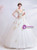 In Stock:Ship in 48 Hours White V-neck Gold Appliques Wedding Dress