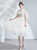 In Stock:Ship in 48 Hours White Tulle Tea Length Wedding Dress