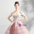 In Stock:Ship in 48 Hours Pink Tulle White Appliques Quinceanera Dress