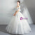 In Stock:Ship in 48 Hours White Tulle Blue Appliques Wedding Dress