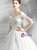 In Stock:Ship in 48 Hours White Tulle Blue Appliques Wedding Dress