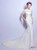 In Stock:Ship in 48 Hours White Mermaid Appliques Beading Wedding Dress