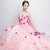 In Stock:Ship in 48 hours Pink Tulle Strapless 3D Appliques Quinceanera Dresses