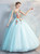 In Stock:Ship in 48 Hours Blue V-neck Embroidery Appliques Quinceanera Dress