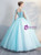 In Stock:Ship in 48 Hours Blue V-neck Embroidery Appliques Quinceanera Dress