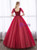 In Stock:Ship in 48 Hours Burgundy Appliques Quinceanera Dress