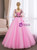 In Stock:Ship in 48 Hours Pink Tulle Appliques V-neck Quinceanera Dress