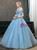 In Stock:Ship in 48 Hours Blue Tulle Off the Shoulder Quinceanera Dress