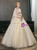 In Stock:Ship in 48 Hours Champagne Tulle Colorful Appliques Quinceanera Dress