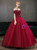 In Stock:Ship in 48 Hours Burgundy Beading Appliques Quinceanera Dress