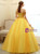 In Stock:Ship in 48 Hours Gold Off the Shoulder Quinceanera Dress