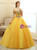 In Stock:Ship in 48 Hours Gold Off the Shoulder Quinceanera Dress