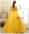 In Stock:Ship in 48 Hours Gold Ball Gown Tulle Quinceanera Dress