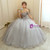 In Stock:Ship in 48 Hours Gray Tulle Appliques Quinceanera Dress