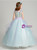 In Stock:Ship in 48 hours Blue Tulle V-neck Flower Girl Dress