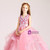 In Stock:Ship in 48 hours Blue Tulle V-neck Flower Girl Dress