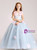 In Stock:Ship in 48 hours Blue Tulle Pink Appliques Flower Girl Dress
