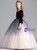 In Stock:Ship in 48 Hours Navy Blue Tulle Velvet Flower Girl Dress