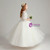 In Stock:Ship in 48 Hours White Tulle V-neck Flower Girl Dress