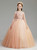 In Stock:Ship in 48 Hours Orange Tulle Appliques Flower Girl Dress