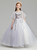 In Stock:Ship in 48 Hours Tulle Appliques Princess Flower Girl Dress