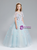 In Stock:Ship in 48 Hours Blue Tulle Appliques Short Sleeve Flower Girl Dress