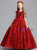 In Stock:Ship in 48 Hours Red Lace Appliques Flower Girl Dress