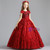 In Stock:Ship in 48 Hours Red Lace Appliques Flower Girl Dress