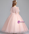 In Stock:Ship in 48 Hours Pink Appliques Feather Flower Girl Dress