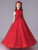 In Stock:Ship in 48 Hours Red Sequins Appliques Flower Girl Dress