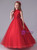 In Stock:Ship in 48 Hours Red Sequins Appliques Flower Girl Dress