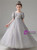 In Stock:Ship in 48 Hours Gray Sequins Puff Sleeve Flower Girl Dress