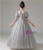 In Stock:Ship in 48 Hours Gray Sequins Puff Sleeve Flower Girl Dress