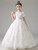 In Stock:Ship in 48 Hours Gray Sequins Puff Sleeve Flower Girl Dress