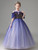 In Stock:Ship in 48 Hours Blue Scoop Tulle Sequins Flower Girl Dress