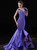 Purple Mermaid Satin Embroidery Appliques Prom Dress