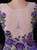 Purple Mermaid Satin Embroidery Appliques Prom Dress