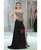 Black mermaid Strapless Appliques Prom Dress With Split