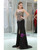 Black mermaid Strapless Appliques Prom Dress With Split