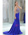 Royal Blue Mermaid V-neck Backless Beading Prom Dress