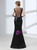 Black Mermaid Sequins Illusion Back Prom Dress