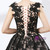 Black Tulle Appliques Ball Gown Prom Dress