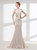 Sexy Champagne Mermaid Lace Beading Prom Dress