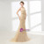 Champagne Halter Mermaid Beading Sequins Prom Dress