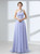 Simple Lavender Chiffon One Shoulder Pleats Beading Prom Dress